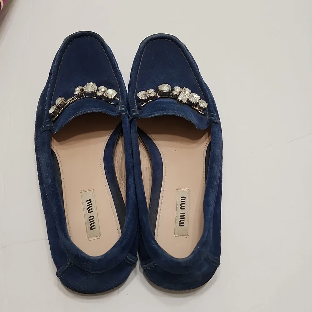 Miu Miu Blue Calzature Donna Loafers Flats - Picture 4 of 13